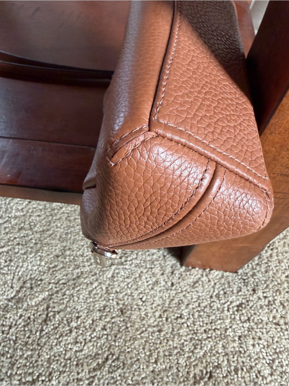 KATE SPADE Tan Dumpling Pebbled Leather Clutch/Crossbody with Gold Hardware - Picture 6 of 11